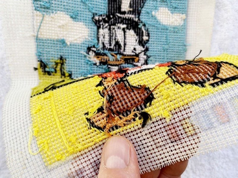 Scrooge McDuck Vintage Disney Needlework Hand Stitched in late 1960s. 24.5 cm Carousel 2