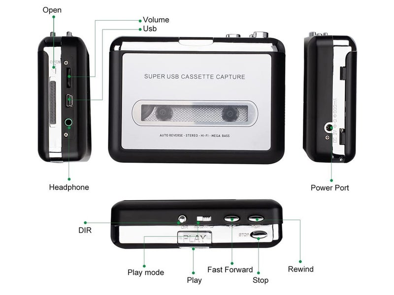 Walkman USB Cassette Player Tape to MP3 Converter Carousel 2