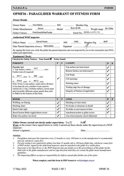Paraglider and Harness Carousel 7