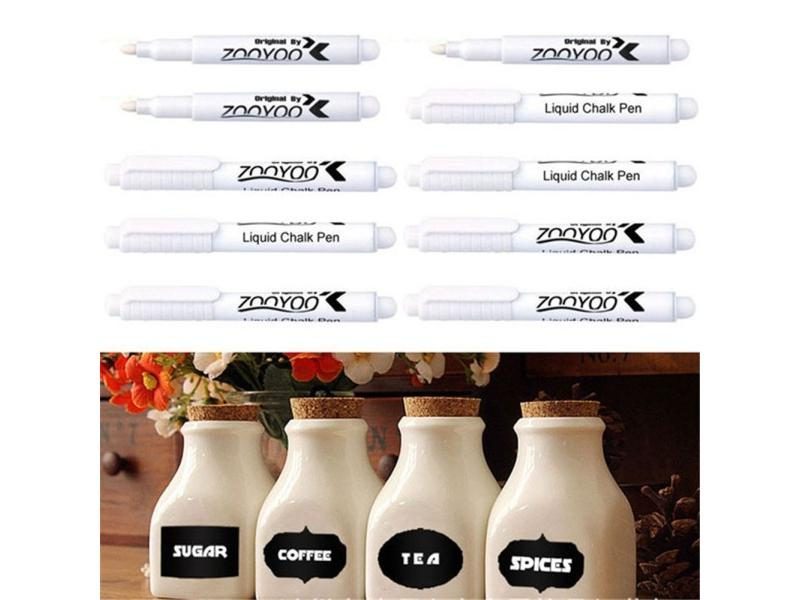 1pcs White Liquid Chalk Pen Blackboard Cup Decorative Removable Vinyl Wall Carousel 2
