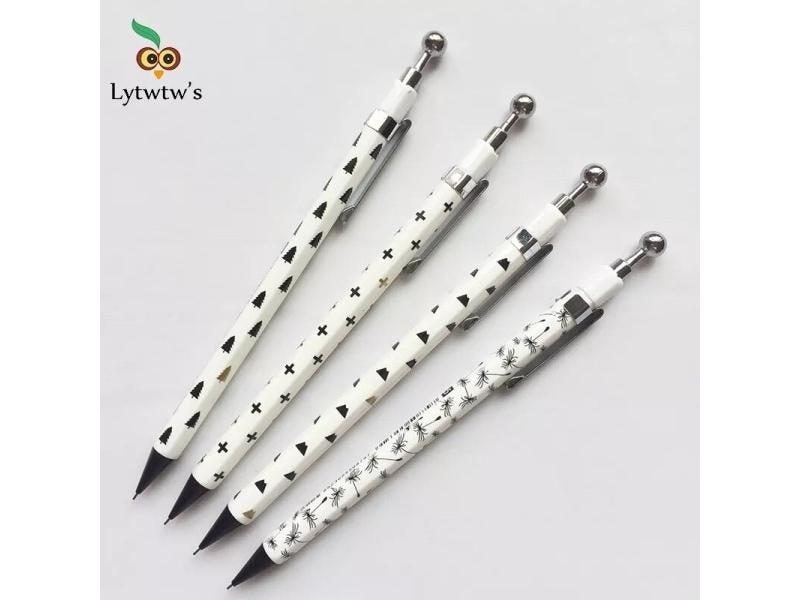 1 Piece Lytwtw Simple Dots Black White Mechanical Auto Press Pencil Stationery Carousel 1