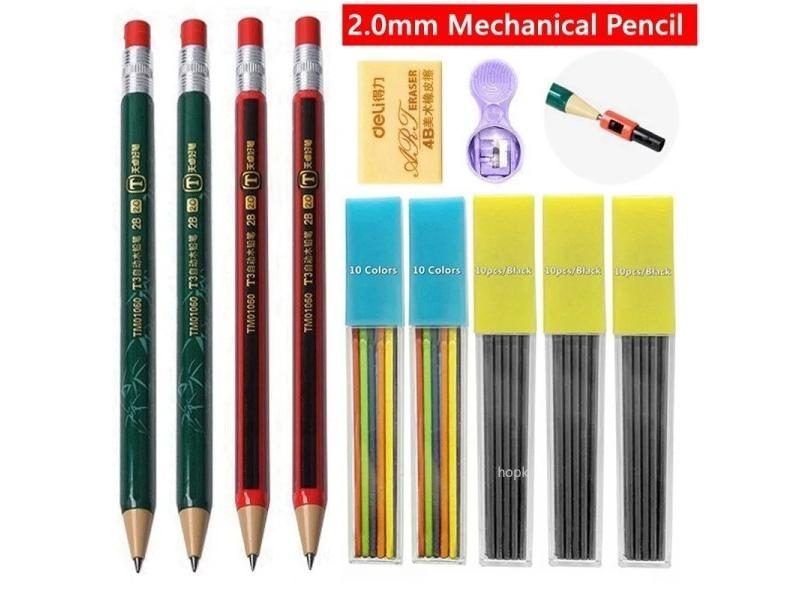 2.0mm Mechanical Pencils Set 2B With Sharpener Color Leads Carousel 2