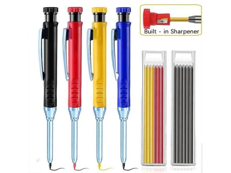 2pcs/set 2.8mm Carpenter Mechanical Pencil With Sharpener For Woodworking Carousel 2