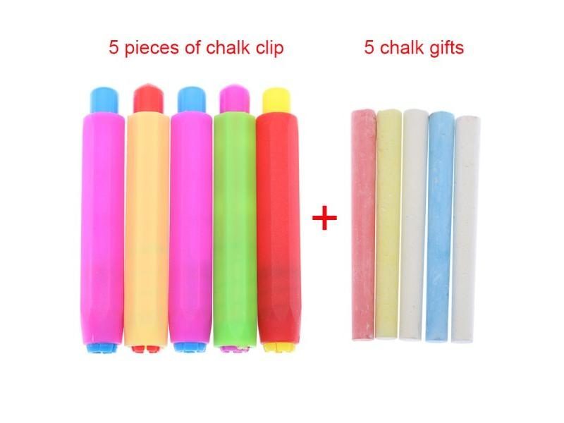 5 Pieces Of Healthy And Non-toxic Chalk Holder Free 5 Pieces Of Colored Chalk Carousel 1