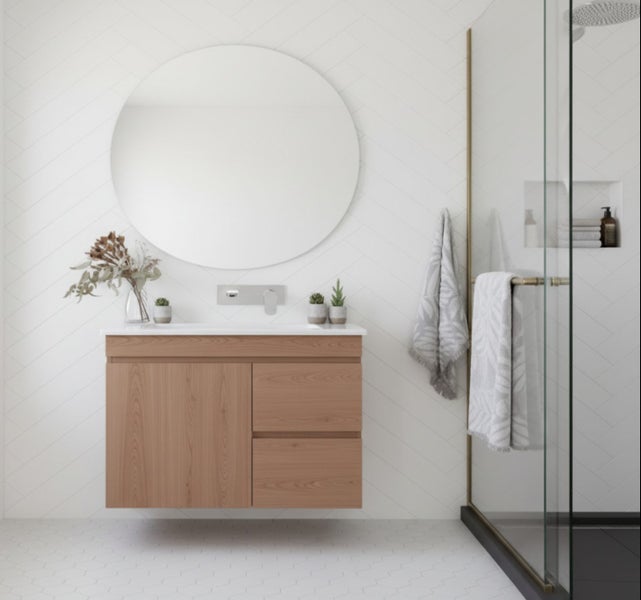 Vanity - Heron Series Plywood in Wooden Color - 100% Water Proof 700mm Carousel 1