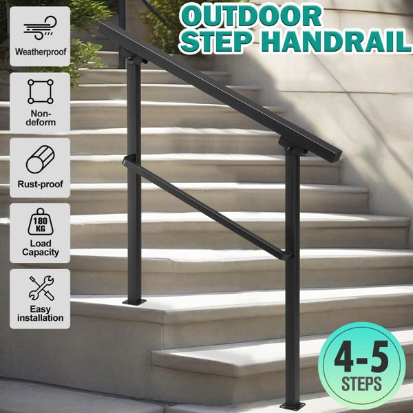utdoor Stair Handrail 4 to 5 Steps Guard Hand Rails Kit Carousel 1