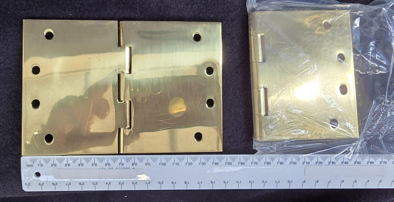Door Hinges - Brass?? 10 x 8cm New (PU22) Carousel 1