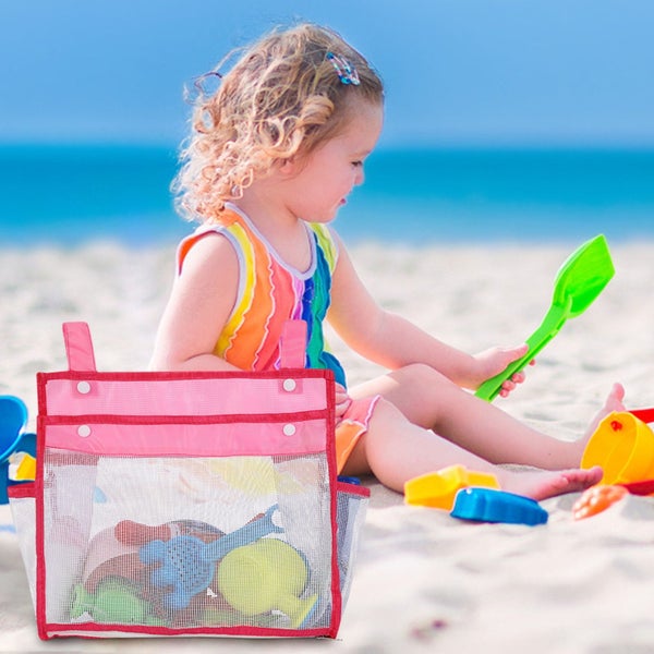 Mesh Bath Toy Organizer with 2 Hooks, Baby Bath Toy Holder Bathtub Toy Holder Carousel 2