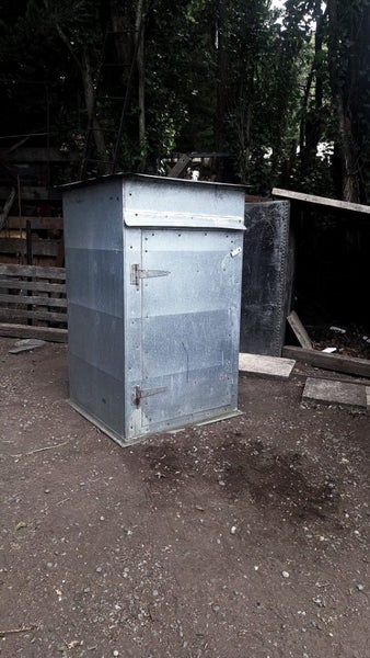 Old Galvanized Steel 4 Shelf Cabinet Carousel 1