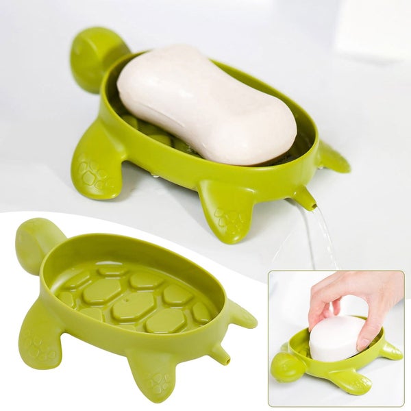 Cute Turtle-Shaped Soap Box - No-Drip, Anti-Slip Household Bathroom & Kitchen Carousel 1