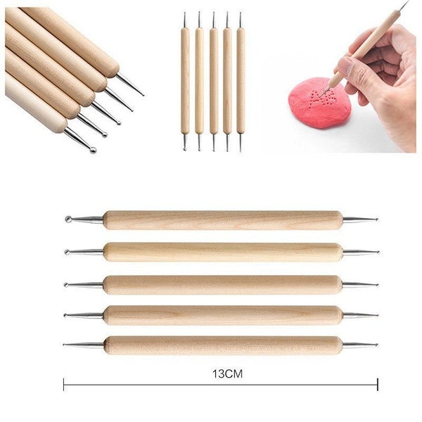 Elosung 32-Piece Pottery Tool Set With Cloth Bag Diy Clay Sculpting Kit For Kids Carousel 2