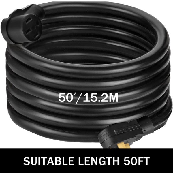 Vevor 50Ft Amp Rv Power Cord Durable Heavy Duty Extension Copper Wire Supply Cab Carousel 2