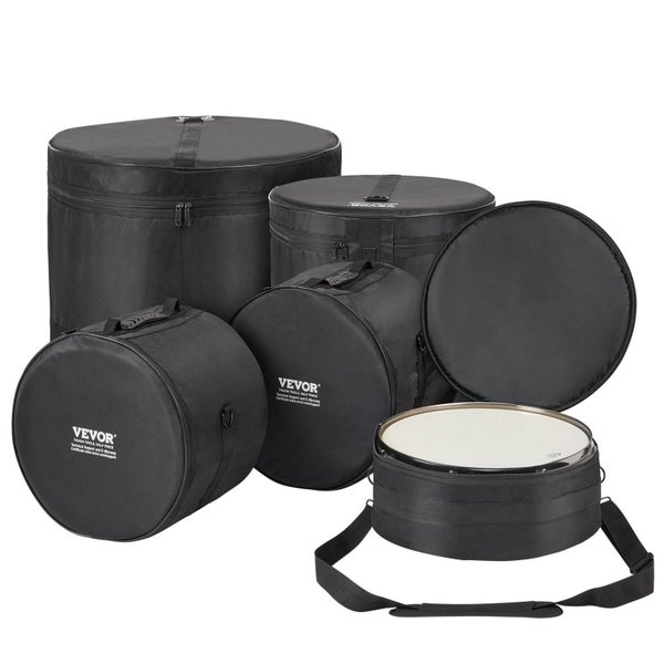 Vevor 5-Piece Drum Bag Set, 1680D Oxford Fabric, Padded Bags And Cases With 4.92 Carousel 1