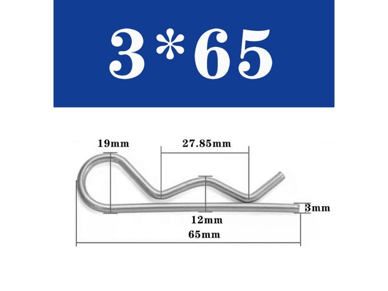 Carbon Steel Spring R Type Cotter Pin Retaining Clips R-shaped Pin Clamp Hair Carousel 2