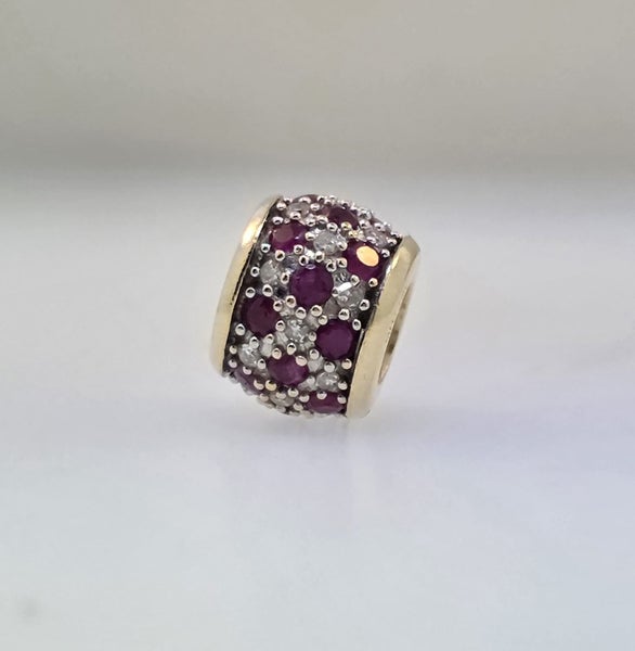 MHJ 10k Gold Ruby & Diamond Charm Carousel 2