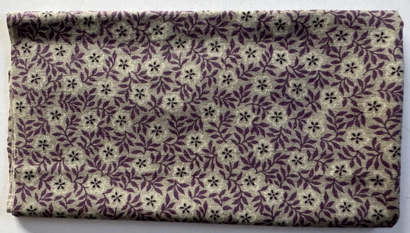 LILAC & TAUPE FLORAL PRINTED COTTON FABRIC Carousel 1