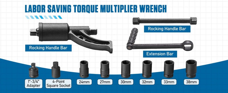 1:65Torque Multiplier Wrench Set|Heavy Duty Torque Multiplier Tool for Truck ,RV Carousel 1