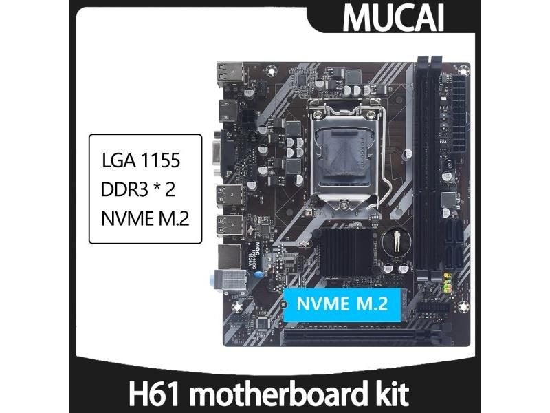 MUCAI H61 Motherboard LGA 1155 Kit Compatible With Intel Core CPUs 2nd And 3rd Carousel 1