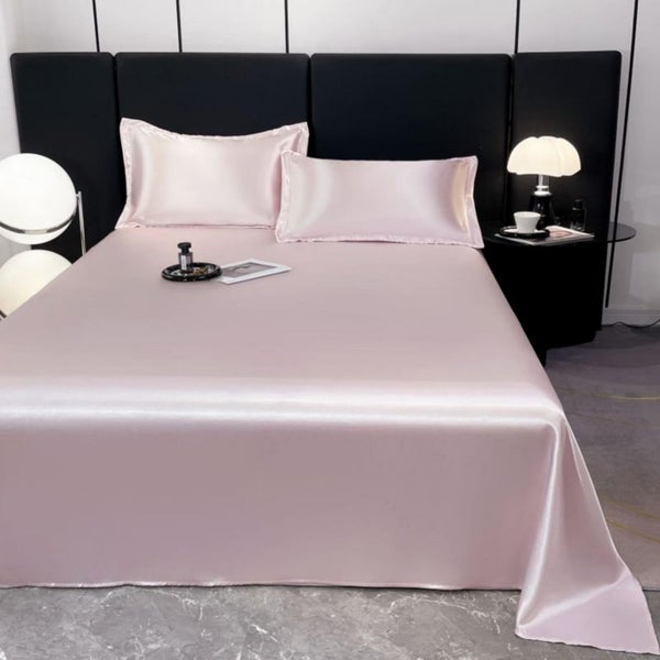 Ice Silk Bed Sheet Pillow Case 3-piece Set - Silky And Luxurious Soft Ice Sil Carousel 8