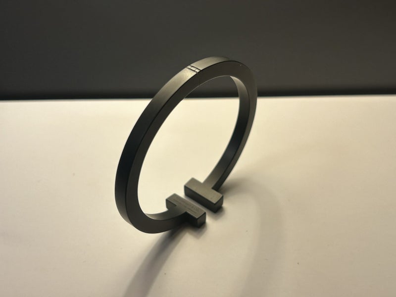 TIFFANY T SQUARE BLACK TONE STAINLESS STEEL BRACELET Carousel 2