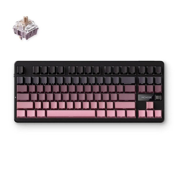 MCHOSE G87 Tri-mode RGB Hot-Swappable Wireless Gaming Keyboard - Black Pink, ... Carousel 1