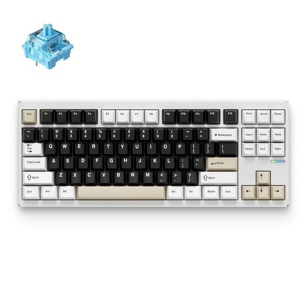 MCHOSE GX87S Tri-mode RGB Hot-Swappable Wireless Gaming Keyboard - Milky Brow... Carousel 1