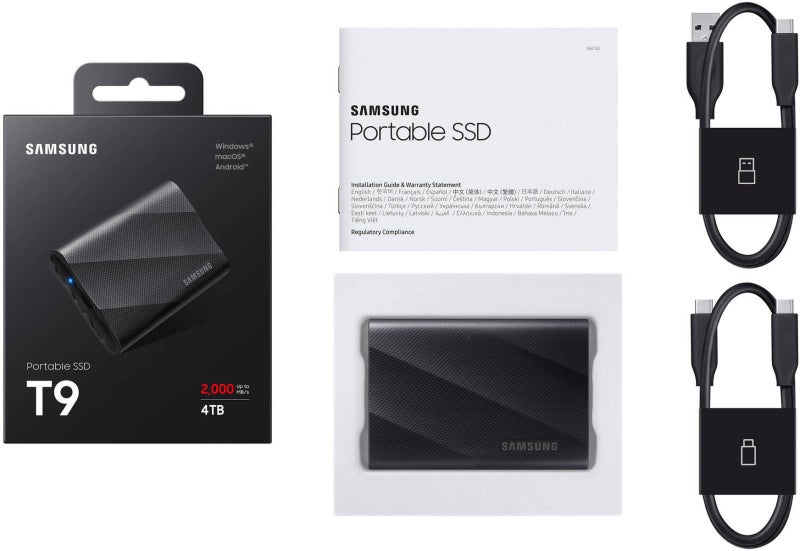 Samsung T9 Rugged Portable SSD 1TB USB 3.2 Gen2x2 (20Gbps) - Black Carousel 1