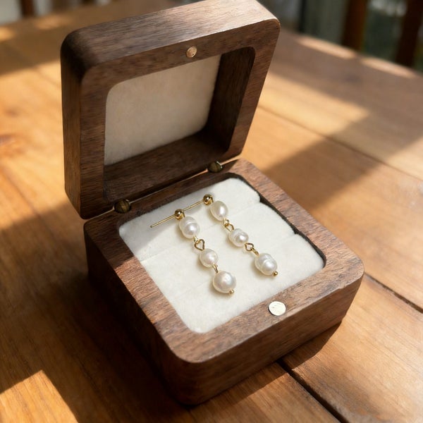 (100% Pearl) Authentic 18K Gold Plated Baroqu Drop Earrings EBZ10JX-9 Carousel 1