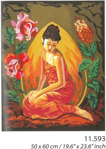 Collection D'Art Tapestry Canvas 50X60Cm Balinese Lady Carousel 1