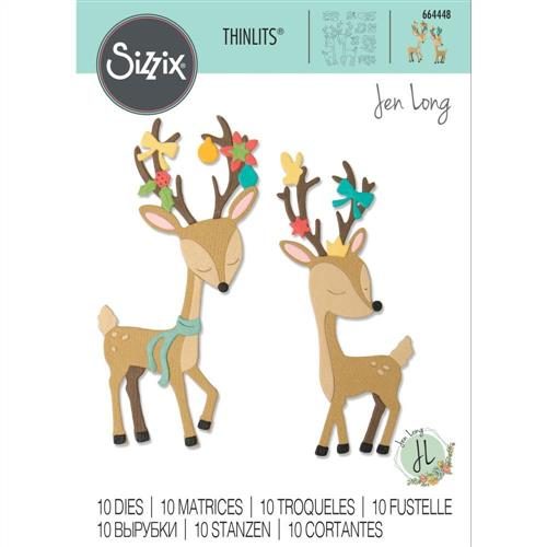 Sizzix Thinlits Die Set 10PK - Christmas Deer Carousel 1