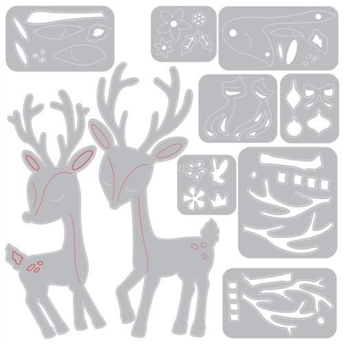 Sizzix Thinlits Die Set 10PK - Christmas Deer Carousel 3