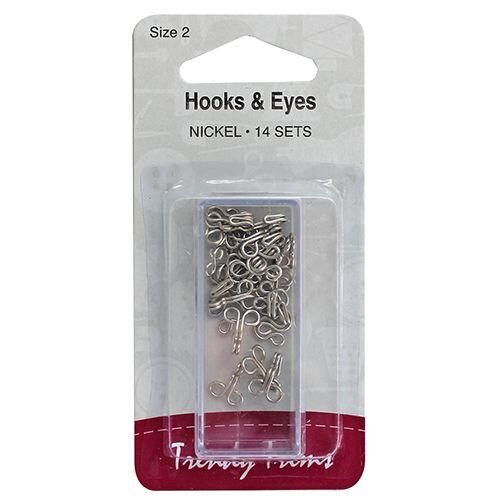 Trendy Trims Hooks & Eyes Nickel 14/Pkg Size 2 Carousel 1
