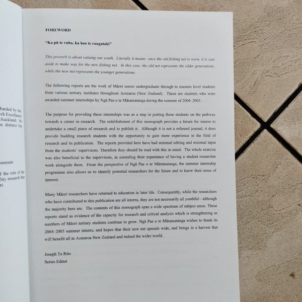 Tihei Oreore monograph Series Intern reports Carousel 2