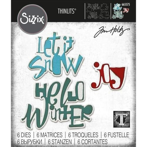 Sizzix Tim Holtz Die Set 6PK - Festive Words Carousel 2