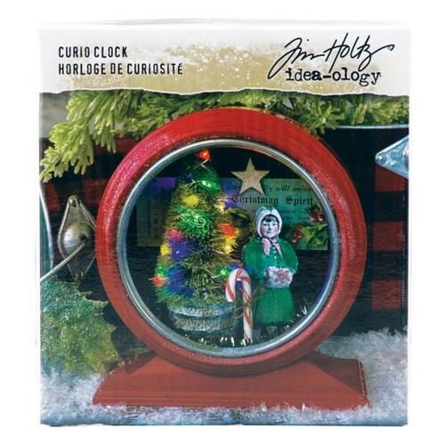 Idea-Ology Tim Holtz Curio Clock - Glossy Red -Christmas Carousel 1