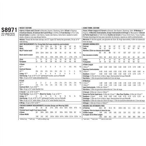 Simplicity Pattern 8971 Misses' Fantasy Costume 6-8-10-12-14 Carousel 2