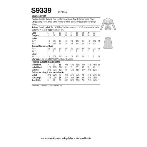 Simplicity Pattern 9339 Misses' Costume R5 (14-16-18-20-22) Carousel 2