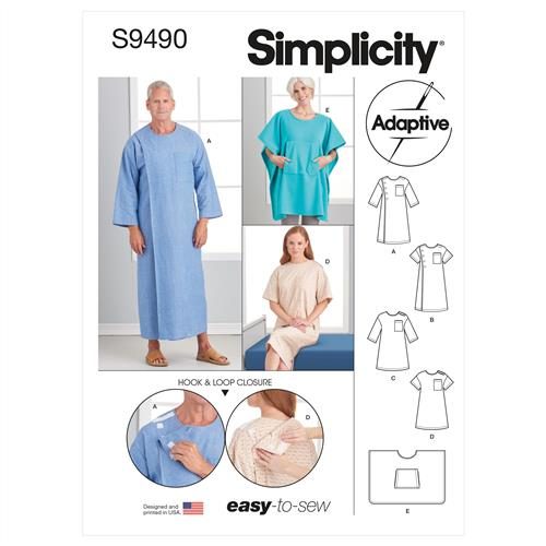 Simplicity Pattern 9490 Unisex Recovery Gown BB (L-XL-XXL) Carousel 1
