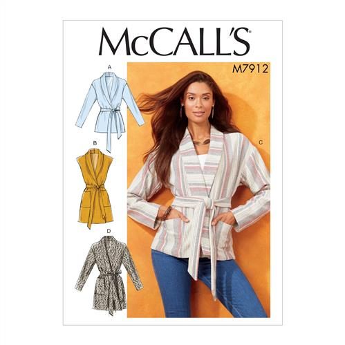 McCalls Pattern 7912 Misses' Jackets Vest and Belt Y (XS-S-M) Carousel 1