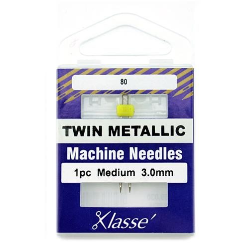 Klasse Machine Needle Twin-Metallic Size 80/3.0mm x 1pc Carousel 1