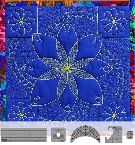 Westalee Flower Power Block 6 piece Template Set Low Shank Carousel 1