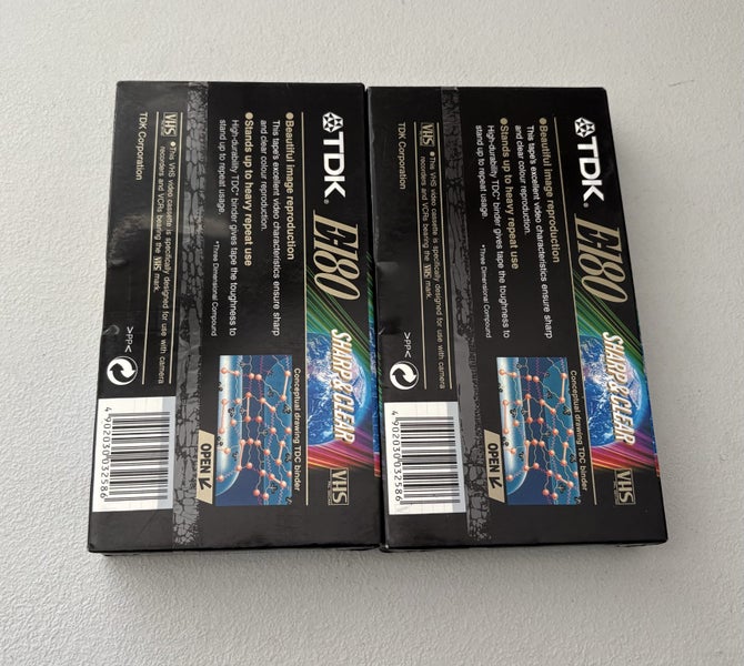 2x Pack VHS Video Cassette Tapes TDK 180 NEW Carousel 2