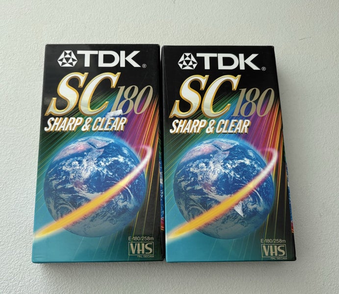 2x Pack VHS Video Cassette Tapes TDK 180 NEW Carousel 1