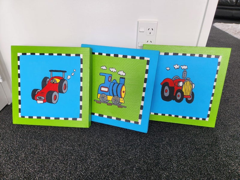 Animal, alphabet and car/ train / tractor paintings Carousel 2