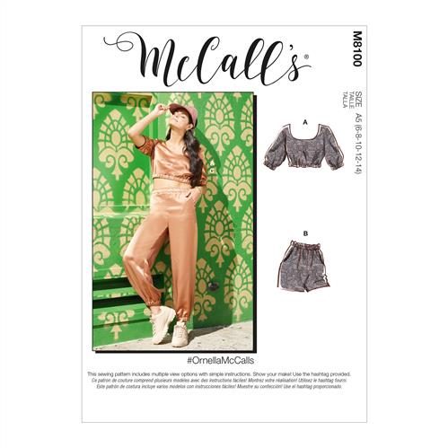 McCalls Pattern 8100 #Ornella - Misses' Top Shorts & Pants 6-8-10-12-14 Carousel 1