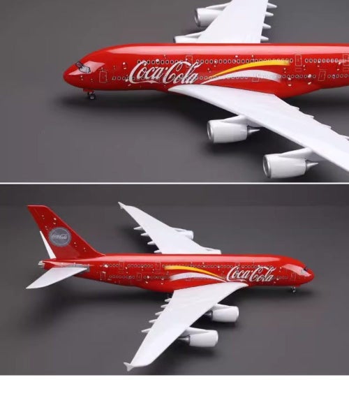 20cm Alloy with Landing Gear A380 Coca-Cola Custom Edition Aircraft Model Carousel 1
