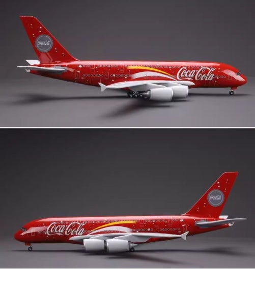 20cm Alloy with Landing Gear A380 Coca-Cola Custom Edition Aircraft Model Carousel 2