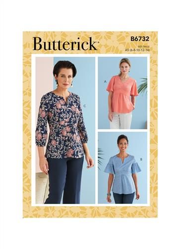 Butterick Pattern 6732 Misses' Top E5 (14-16-18-20-22) Carousel 1