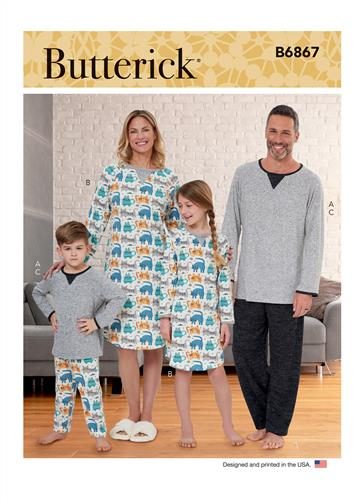 Butterick Pattern 6867 Misses' Men's Children's Boys' Girls' Top Tunic and Carousel 1