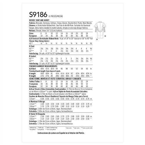 Simplicity Pattern 9186 Misses' Coat & Jacket U5 (16-18-20-22-24) Carousel 2
